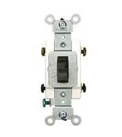 Leviton CSB2-20 20 Amp, 120/277 Volt, Toggle Double-Pole AC Quiet Switch, Commercial Grade, Grounding, Brown