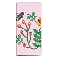 Bees Flying Over Some Flowers Branch Leaves Microfiber Multi-Purpose Cleaning Towels Perfect for Kitchens, Dishes, Car, Dusting, Drying Rags, 11.8 × 27.5 Inches