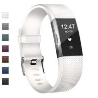 Wekin Replacement Bands Compatible with Fitbit Charge 2, Adjustable Silicone Sport Accessory Wristband Straps for Charge 2 HR Fitness Tracker Small Large Women Men