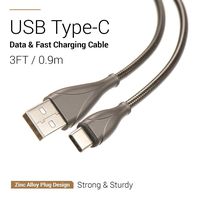 JYFT USB C Cable with Multi Charging, 3FT USB-A to USB Type-C Cable, Metal Braided Fast Charging/Data Transfer Cable for MacBook Pro and Type C Devices(Type-C, 3FT)