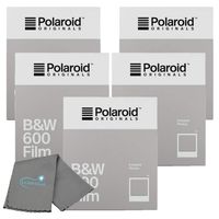 Polaroid Originals Black & White Instant Film for 600 and i-Type Cameras Bundle with a Lumintrail Cleaning Cloth