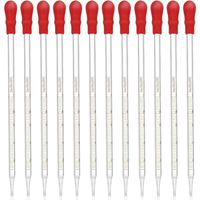 12PCS Glass Transfer Pipettes, LEOBRO 1ML Graduated Essential Oil Pipette Dropper Eye Dropper Liquid Dropper Thick Glass Pipette for Essential Oil, Laboratory, Medicine, Nutrient, Painting