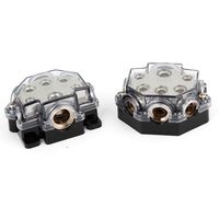 uxcell 2pcs Vehicles Car Audio Amplifier 1 in 5 Power Distribution Block Black Gray