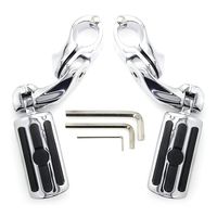 KONDUONE Motorcycle Highway Pegs Foot Rests fit 1.25" Engine Guard for Harley Davidson Road Glide, Electra Glide, Road King, Street Glide