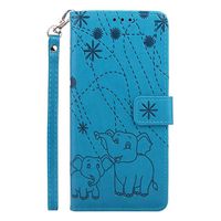 Lomogo Leather Wallet Case for Huawei Y6 2019/Honor 8A/Y6 Pro 2019 with Stand Feature Card Holder Magnetic Closure, Shockproof Flip Case Cover for Huawei Y6 2019 - LOYBO470495 Blue