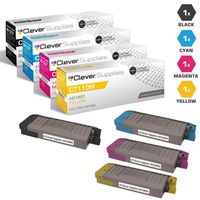 CS Compatible Toner Cartridge Replacement for Okidata C711 44318604 Blak 44318603 Cyan 44318601 Yellow 44318602 Magenta Okidata C711 C711dtn C711WT C711dn C711n C711WT 4 Color Set