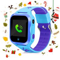 DUIWOIM Kid GPS Smart Watch Waterproof Call Watch Kids Two-Way Call Phone Watch SOS Camera Voice Chat Smartwatch Touchscreen Game Smart Watch for Birthday Gift Girls Boys (Dark Blue)