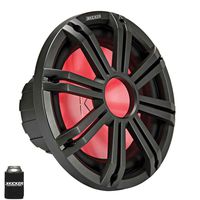 KICKER KMF124 12" Marine Subwoofer with LED Charcoal Grill 4 Ohm for Free Air Applications