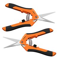 VIVOSUN Gardening Hand Pruner Pruning Shear with Straight Stailess Steel Blades (2Pack Orange)