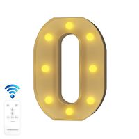 YOUZONE Newly Upgrade LED Letter Lights Marquee Alphabet Light Up Letters with Remote Control Timer Dimmable Battery Powered for Events Wedding Party Birthday Home Bar Decoration (RC-0)