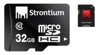 Strontium 32GB Class 10 MicroSDHC Memory Card with SD Adaptor (SR32GTFC10A)