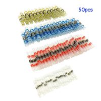 Solder Seal Wire Connector, Sandistore Solder Seal Heat Shrink Butt Connectors Terminals Electrical Waterproof Insulated Marine Automotive Copper (50PCS)