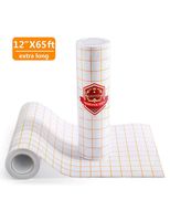 LEOTER Clear Transfer Paper Vinyl Tape Roll-12 x 65 FT w/Red Alignment Grid Application Tape for of Cameo or Cricut Self Adhesive Vinyl for Decals, Signs, Walls, Windows and Other Smooth Surfaces