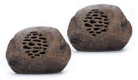 Solar Bluetooth Cobblestone Speaker（Pair）, Portable and Wireless for Outdoor use