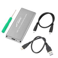 XT-XINTE USB3.1 Type-C to NVMe M.2 Mobile Hard Disk Box 10Gbps M.2 SSD Enclosure M Key External Case Upgrade Version with USB3.1 Type-A to Type-C & Type-C to Type-C Cable (Silver)