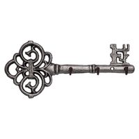 Decorative Wall Mounted Cast Iron Key Holder - Vintage Key with 3 Hooks - Wall Mounted - Rustic Cast Iron Hanger- 10.8 x 4.7- with Screws and Anchors by Comfify