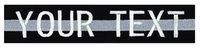 Northern Safari Custom Uniform Name Tape 24 Hour Ship, Black-Silver Line, 6 Inch Hook Fastener