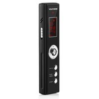 Digital Voice Recorder Stereo Microphones Voice Activated HD Recording One-Touch Control Audio Recorder Rechargeable LCD Screen with 8 GB Built-in-Memory for Classes Lectures Meetings Notes - Black