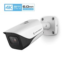 Amcrest 4K POE Camera 30fps UltraHD 8MP Outdoor Bullet PoE IP Camera, 164ft Night Vision, 6.0mm Narrower Lens, 55° Viewing Angle, IP67 Weatherproof, 4K (3840x2160) @30fps, White (IP8M-2597EW-6MM)