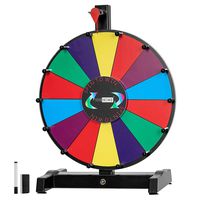 VIVOHOME 24 Inch Tabletop Spinning Prize Wheel 14 Colorful Clicker Slots with Dry Erase for Carnival Trade Show