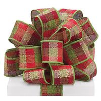 Burton & Burton Ribbon #9 Check Red/Green/Khaki 20 Yards