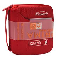 Xiongye 32 Disc CD DVD Storage Organizer Holder Case Bag Portable Wallet Album Box Double Side CD Bag (Red)