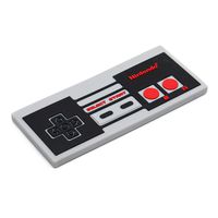 Bumkins Nintendo Silicone Teether, Textured, Soft, Flexible, Bacteria Resistant - NES Controller