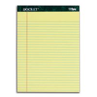 TOPS Docket Writing Pads, 8-1/2" x 11-3/4", Legal Rule, Canary Paper, 50 Sheets, 12 Pack (63400)