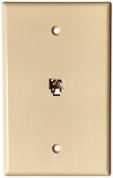 Morris 87013 Midsize Single RJ11 4 Conductor Phone Jack Wall Plate, Almond