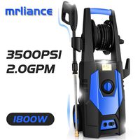 mrliance 3500PSI Electric Pressure Washer 2.0GPM Power Washer 1800W High Pressure Washer Cleaner Machine with Spray Gun, Hose Reel, Brush, and 4 Adjustable Nozzle (Blue)