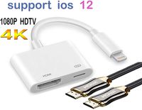 Lighting Digital HDMI Adapter Converter Digital AV Adapter Connector for iPhone ipad iPod to HD TV Projector Monitor| with one Super HDMI Cable [2 in 1 Package ]