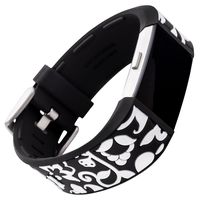 WITHit French Bull Replacement Band for use with Fitbit Charge 2 Band, Replacement Wristband Compatible with Fitbit Charge 2 Band (Black Vine)