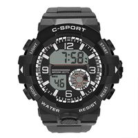 AmyDong Men's Outdoor Sport Watch Mountaineering Watch LED Digital Double Action Watch Multi-Function 50M Waterproof (White)