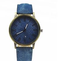 Big promotion !Toosvan Classic Men's Retro Canvas Watches Cowboy Leather Band Quartz Wrist Watches Blue