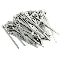 Mecion 100pcs 4inch Stainless Steel Zip Ties Exhaust Wrap Multi-Purpose Locking Cable Ties