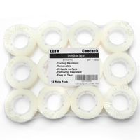 Cootack Clear Tape, 12 Rolls, Invisible Tape, 3/4 x 1000 Inch, Transparent Tape, Office School Refill Tapes