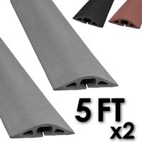 Electriduct D-2 Rubber Duct Cord Cover - Pack of 2X 5 Feet Pieces = 10 Feet Gray Floor Cable Protector