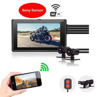 Vsysto Dash Cam Action Camera DVR Recorder System Dual HD Sony-IMX323 Lens for Sports Bike/Motorcycle with 2CH 1080P Front and Rear View Wide Angle 3.0'' LCD