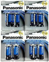 8Pc Size C Panasonic Batteries Super Heavy Duty Power Zinc Carbon