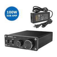 AIYIMA TPA3116D2 Subwoofer Amplifier Class D HiFi Mono Digital Audio Power Amplifier,Full-Frequency & Sub Bass Switchable Stereo Amplifier 100W Home Theater Amplifiers DC12-24V Mono Amp (Black)