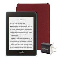 Kindle Paperwhite Essentials Bundle including Kindle Paperwhite - Wifi with Special Offers, Amazon Leather Cover, and Power Adapter