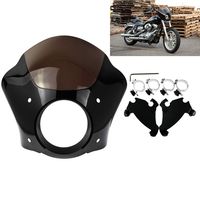 Rebacker Black Headlight Gauntlet Fairing With Trigger Lock Mount 39 mm For Harley Sportster 1200 883