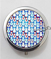 BlackKey Snowman Pattern 3-Compartment Decorative Pocket Gift Box Case Organizer for Pill, Color 1 -713