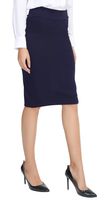Urban CoCo Women's Elastic Waist Stretch Bodycon Midi Pencil Skirt (L, Navy Blue)