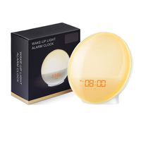(Upgraded) AMIR Sunrise Alarm Clock, Wake-Up Light, 7 Colors Mood Atmosphere Lamp, Bedside Night Light, Digital Clock, FM Radio, Sunrise/Sunset Simulation for Bedroom, 7 Natural Sounds, Dual Alarms