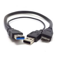 Gotd USB 3.0 A Male Micro USB 3.0 Y Cable Cord For Toshiba External Hard Drive Disk (Black)