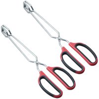 HINMAY Scissor Tongs with Comfort-Grip Handle 12-Inch Stainless Steel Cooking Tongs, Set of 2