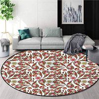 RUGSMAT Paisley Small Round Rug Carpet,Love Theme Little Hearts Nursery Rugs Round-71