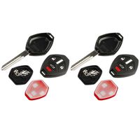 Key Fob Keyless Entry Uncut Remote Shell Case & Pad fits Mitsubishi 2006-2007 Eclipse / 2006-2007 Galant, Set of 2