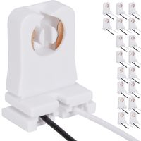 Non-Shunted Turn-Type T8 Lamp Holder JACKYLED 18-Pack UL Socket Tombstone with 10 inches Wires Attached for LED Fluorescent Tube Replacements